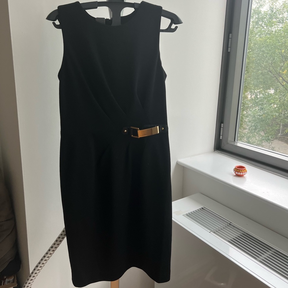 Black Calvin Klein Dress with Gold Buckle